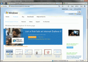 Pagina principala Internet Explorer 8 RC1 Pagina principala Internet Explorer 8 RC1