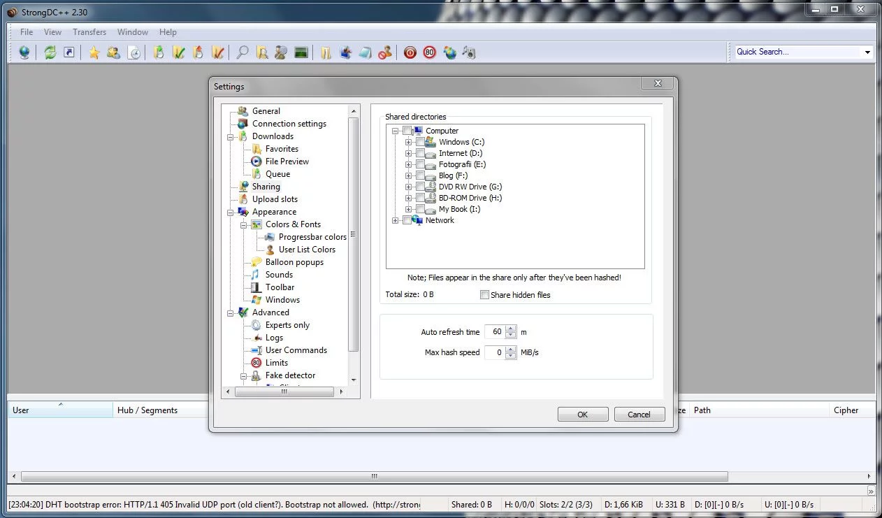 configurare strong dc++
