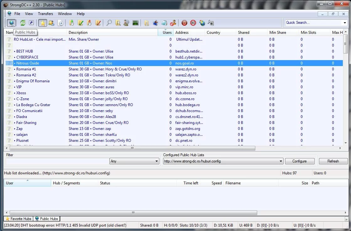 configurare strong dc++