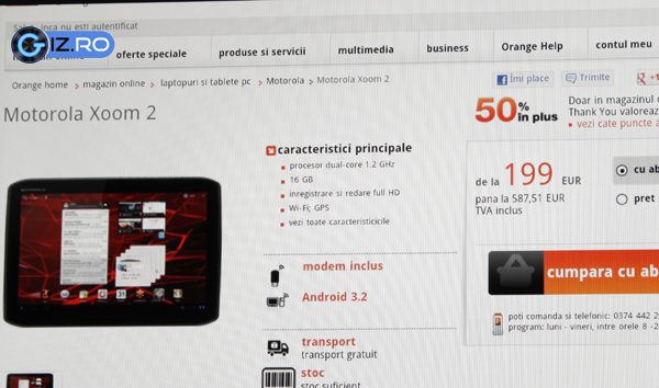 Pretul Xoomului 2 porneste de la 199 de euro la Orange