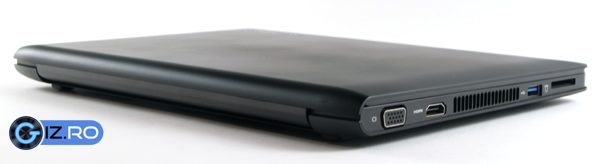 ports1 Spate si stanga: VGA, HDMI, USB 3.0, grila radiator, slot de extensie