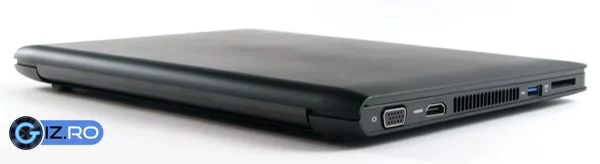 ports1 Spate si stanga: VGA, HDMI, USB 3.0, grila radiator, slot de extensie