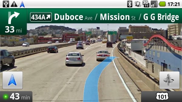 Google Maps Navigation permite si vizualizare prin street-view