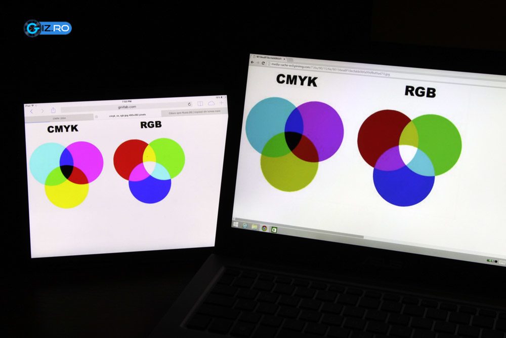 Comparatie intre culorile afisate de un iPad (stanga) si de Zenbook UX303LN (dreapta)