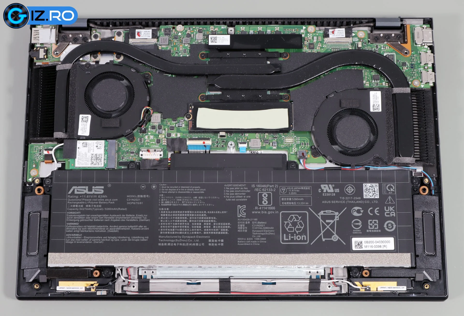 asus zenbook 14x internals