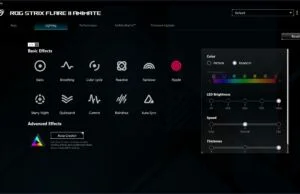 Asus Armoury Crate lighting effects