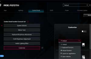 asus armoury crate rog azoth control knob