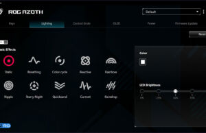 asus armoury crate rog azoth lighting options