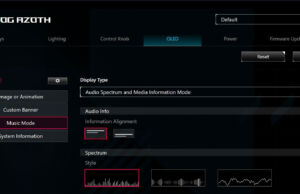 asus armoury crate rog azoth oled music visualiser