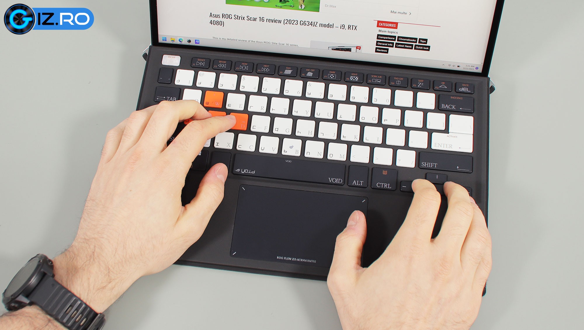 asus rog flow z13 acrnm keyboard typing asus rog flow z13 acrnm keyboard typing